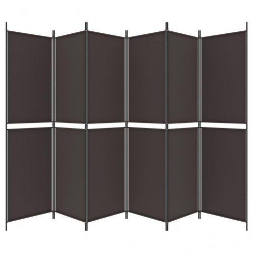 6-panels rumdeler 300x200 cm stof brun