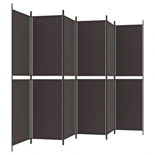 6-panels rumdeler 300x200 cm stof brun