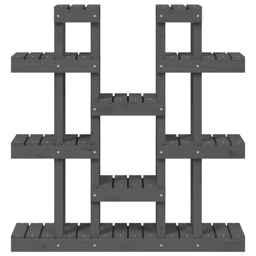 Plantestativ 104,5x25x109,5 cm massivt fyrretræ grå