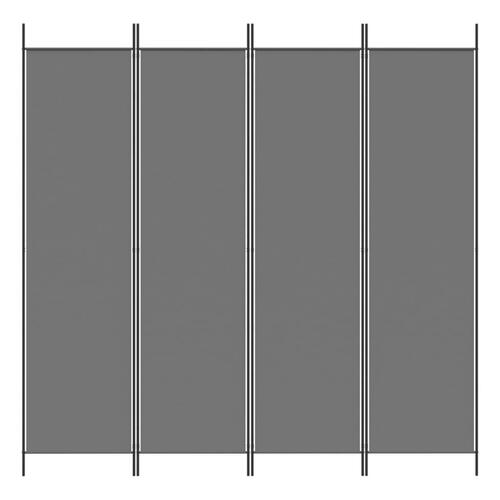 4-panels rumdeler 200x200 cm stof antracitgrå