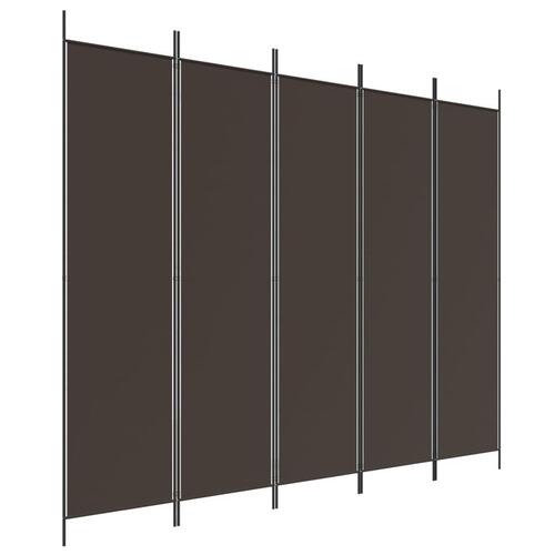 5-panels rumdeler 250x200 cm stof brun