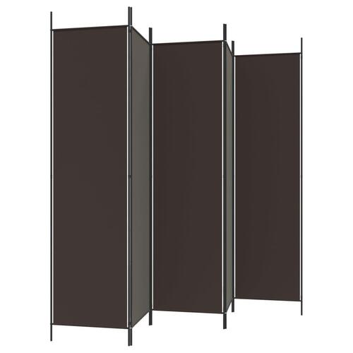 5-panels rumdeler 250x200 cm stof brun