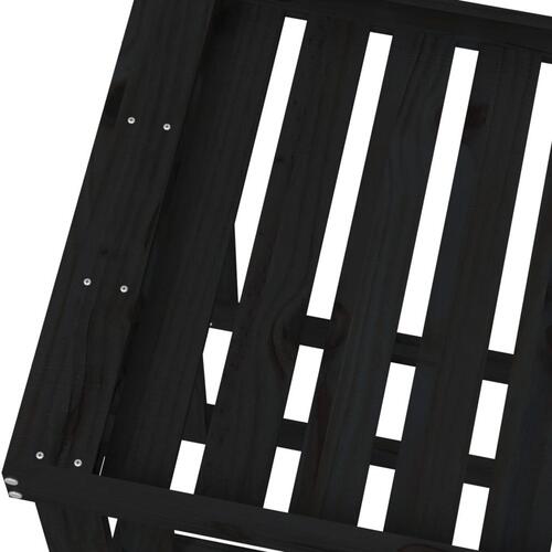 Udendørs brændestativ 108x52x74 cm massivt fyrretræ sort
