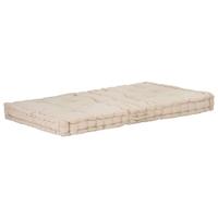 Hynde til pallesofa 120x80x10 cm bomuld beige