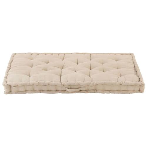 Hynde til pallesofa 120x80x10 cm bomuld beige