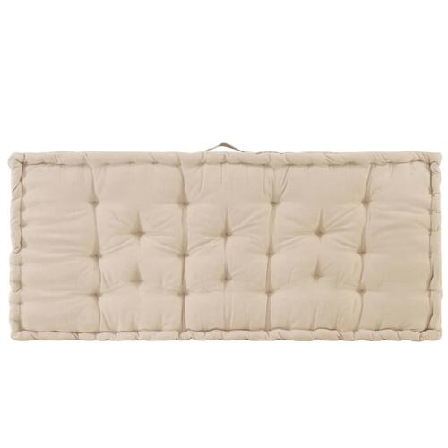 Hynde til pallesofa 120x80x10 cm bomuld beige