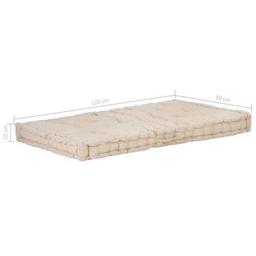 Hynde til pallesofa 120x80x10 cm bomuld beige