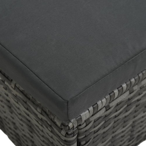 Haveloungesæt 4 dele med hynder polyrattan grå