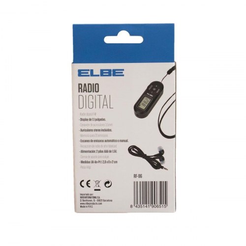 Radio FM bærbar digital - ELBE RF96, sort mini