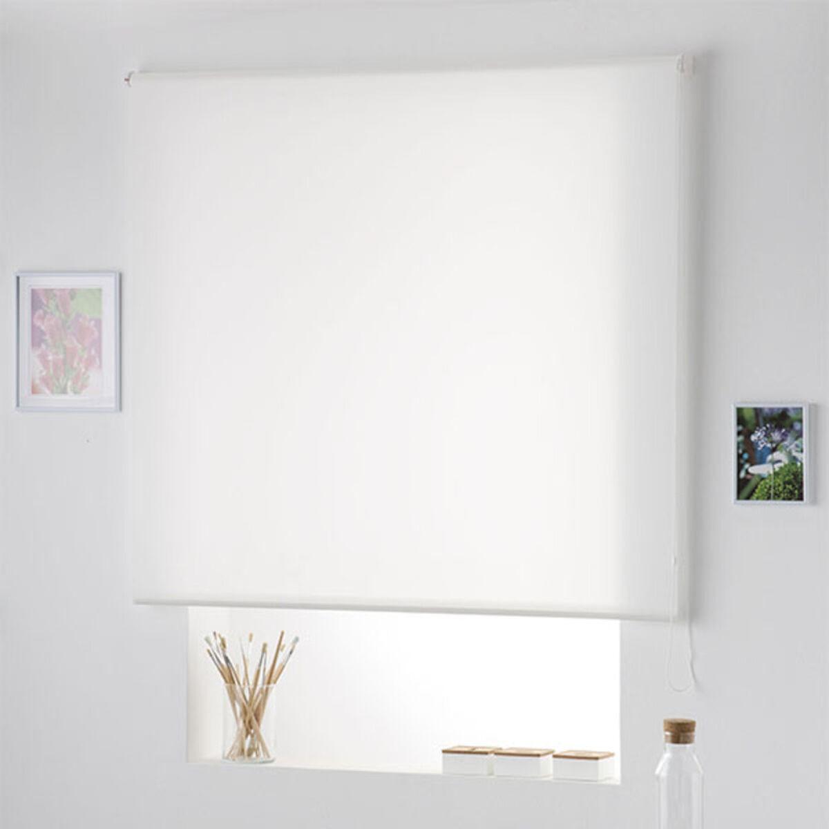 Gennemsigtigt rullegardin Naturals Hvid 160 x 250 cm