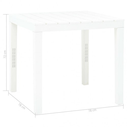 Havebord i plastik 78 x 78 x 72 cm - hvid