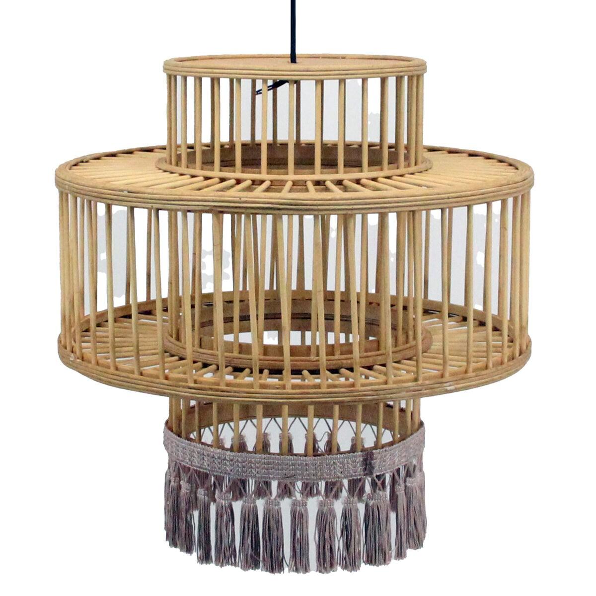 Pendel i naturlook, brun/beige, E27, 50 W, 220 V - 45 × 45 × 46 cm