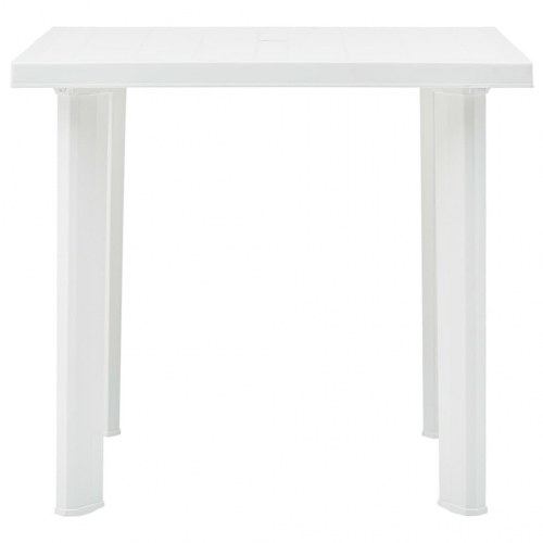 Havebord i plastik med parasolhul - 80 × 75 × 72 cm, hvid