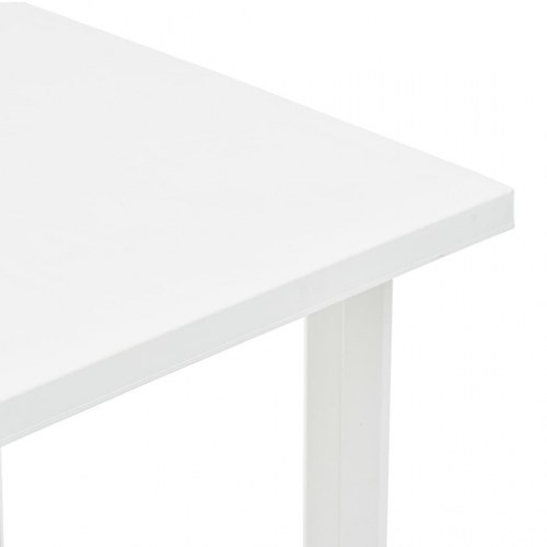 Havebord i plastik med parasolhul - 80 × 75 × 72 cm, hvid