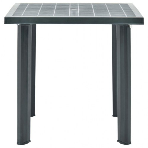Havebord i plastik med parasolhul - grøn, 80 × 75 × 72 cm