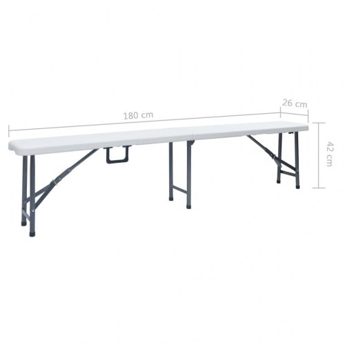 Foldbare havebænke 2 stk. 180 cm HDPE hvid