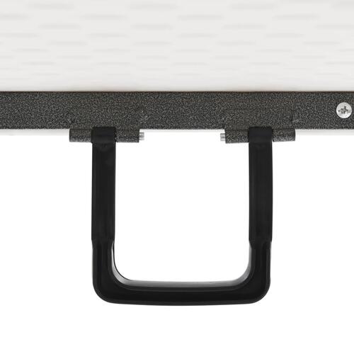 Foldbart havebord med 2 bænke 180 cm stål og HDPE hvid