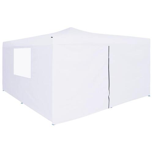 Foldbar pavillon med 4 sidevægge 5x5 m hvid