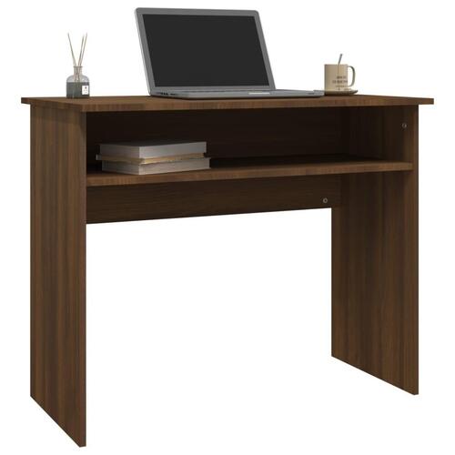 Skrivebord 90x50x74 cm konstrueret træ brun egetræsfarve&#9;