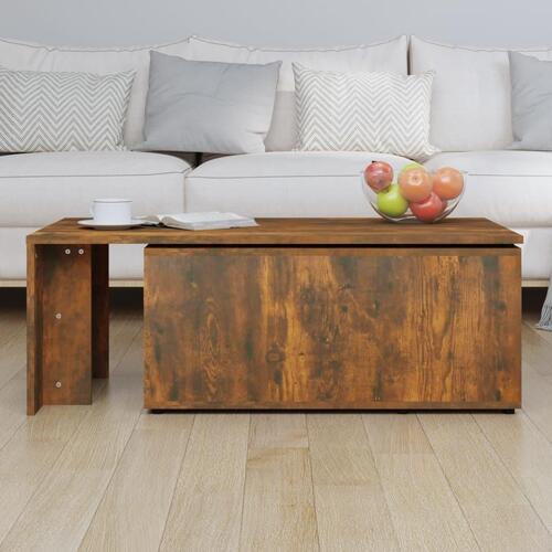 Sofabord 150x50x35 cm konstrueret træ røget egetræsfarve