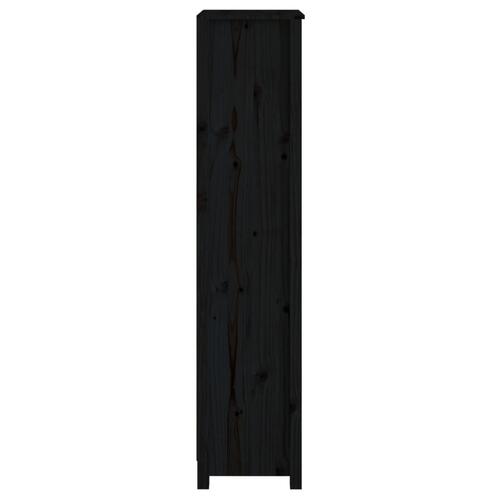 Bogreol 50x35x154 cm massivt fyrretræ sort