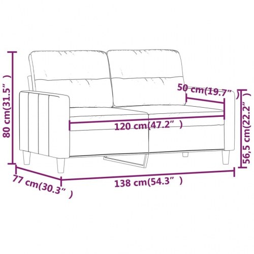 2-personers sofa 120 cm stof lysegrå
