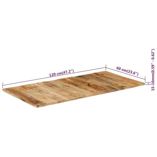 Bordplade 15-16 mm 120x60 cm massivt træ mango
