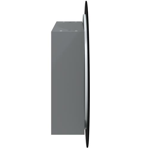 Badeværelsesskab med rundt spejl og LED-lys 40x40x17,5 cm grå