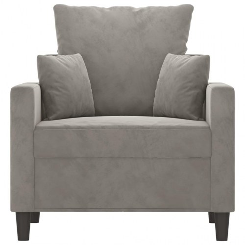 Lænestol 60 cm velour lysegrå