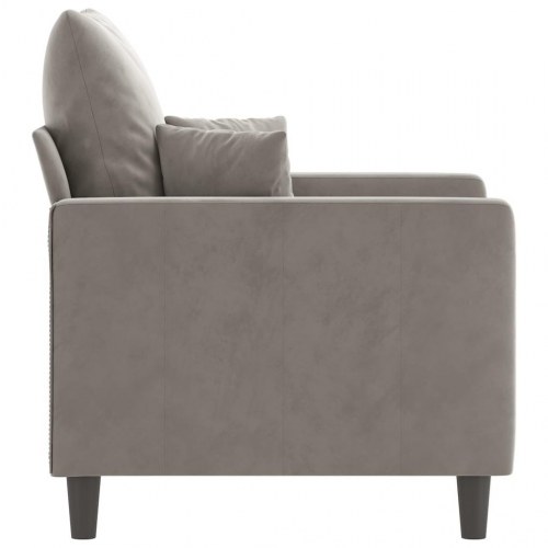 Lænestol 60 cm velour lysegrå