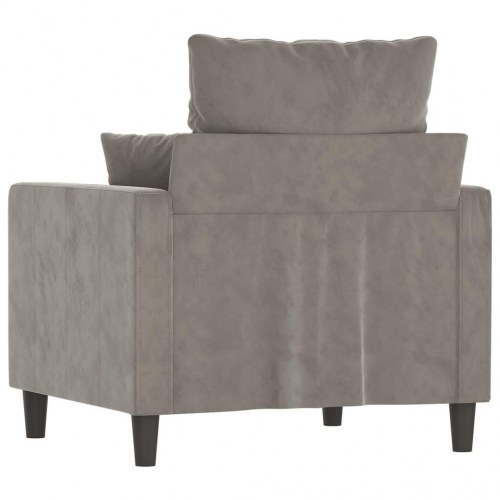Lænestol 60 cm velour lysegrå