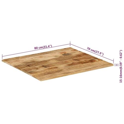 Bordplade 15-16 mm 80x70 cm massivt mangotræ