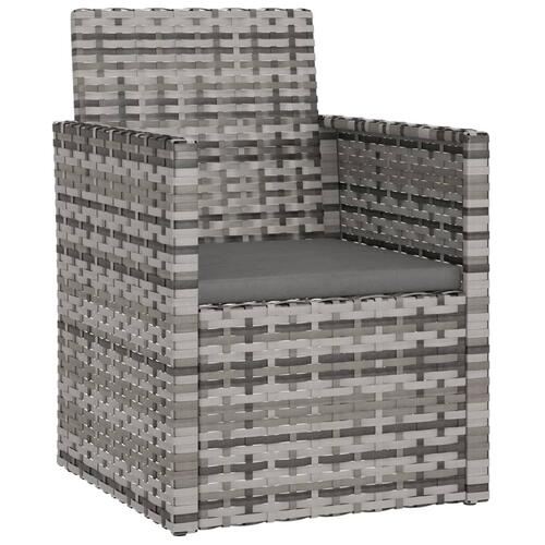 Udendørs loungesæt 4 dele med hynder polyrattan grå