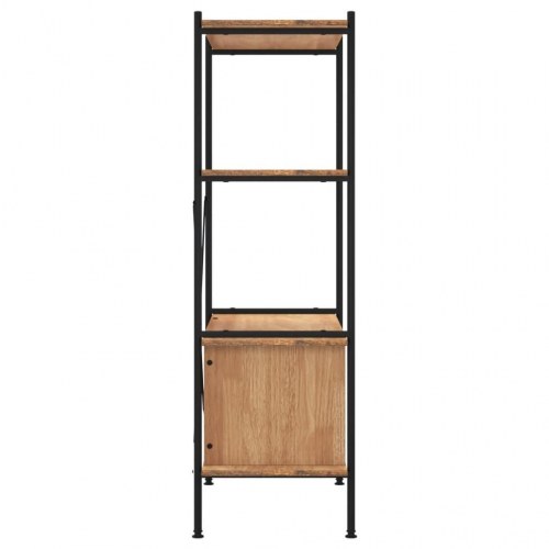 Reol med skab 80x40x130 cm 4 niveauer stål og konstrueret træ