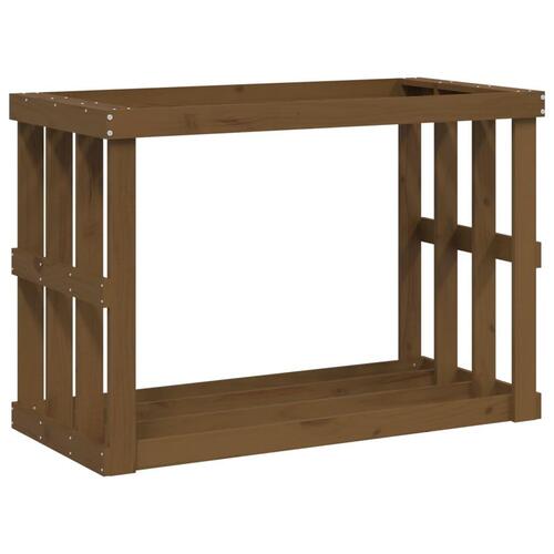 Udendørs brændestativ 108x52x74 cm massivt fyrretræ gyldenbrun