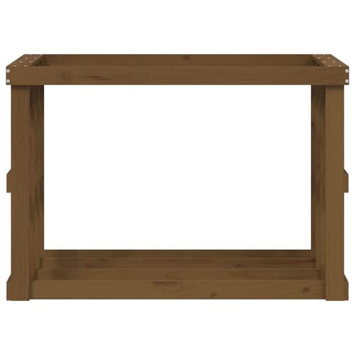 Udendørs brændestativ 108x52x74 cm massivt fyrretræ gyldenbrun