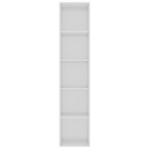 Bogskab 40 x 30 x 189 cm spånplade hvid højglans