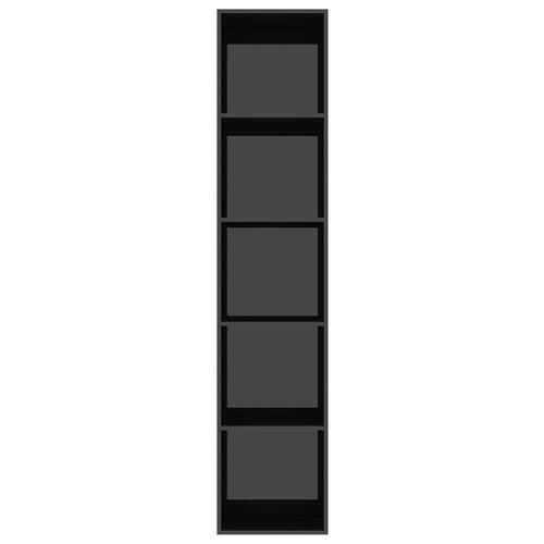 Bogskab 40 x 30 x 189 cm spånplade sort højglans