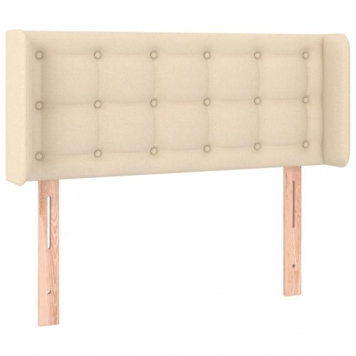 Sengegavl med kanter i stof 93 x 16 x 78/88 cm - cremefarvet