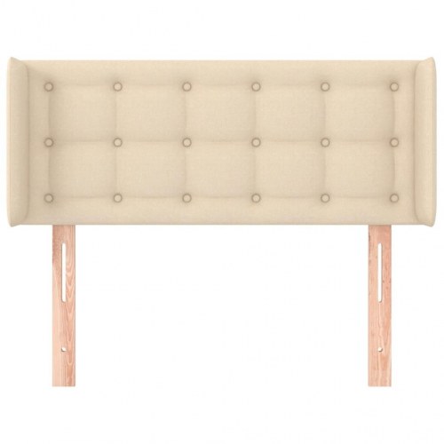 Sengegavl med kanter i stof 93 x 16 x 78/88 cm - cremefarvet