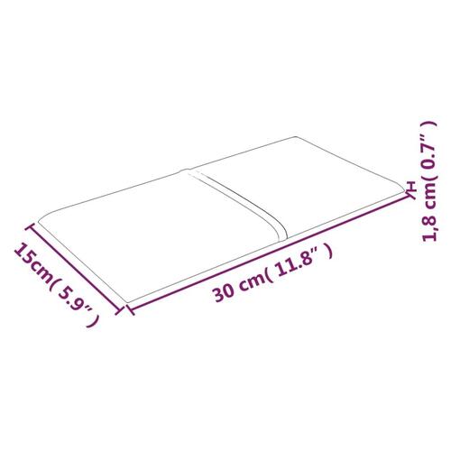 Vægpaneler 12 stk. 30x15 cm 0,54 m² stof brun