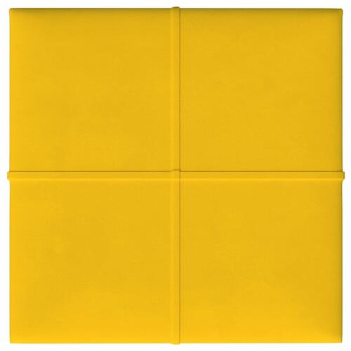 Vægpaneler 12 stk. 30x30 cm 1,08 m² fløjl gul