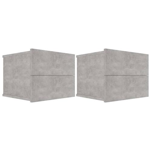 Sengeskabe 2 stk. 40x30x30 cm spånplade betongrå