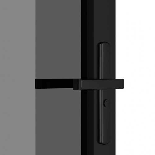 Indvendig glasdør 93×201,5 cm - sort aluminium med mørkt sikkerhedsglas