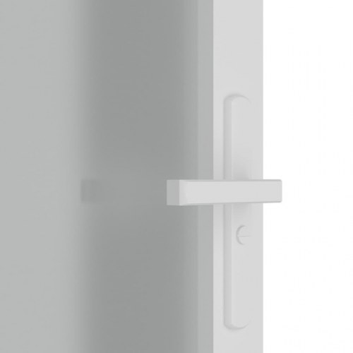 Indvendig glasdør 83 × 201,5 cm - mat glas og hvidt aluminiumsstel