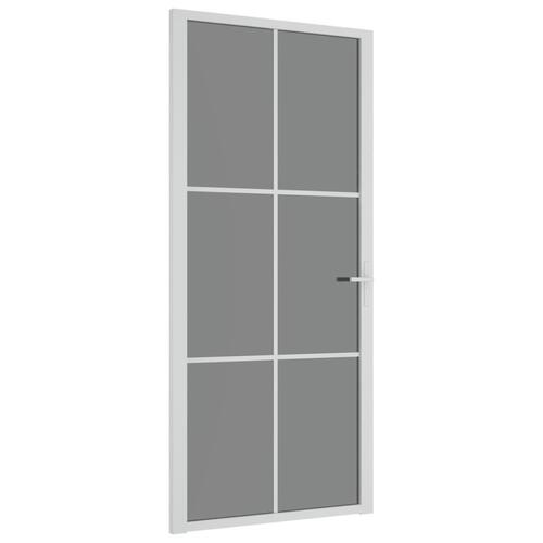 Dør 93x201,5 cm sikkerhedsglas og aluminium hvid