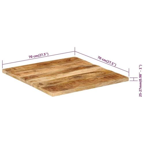 Bordplade 25-27 mm 70x70 cm massivt mangotræ