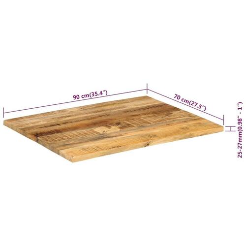 Bordplade 25-27 mm 90x70 cm massivt mangotræ