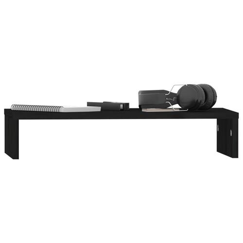 Skærmholder 50x27x10 cm massivt fyrretræ sort