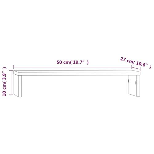 Skærmholder 50x27x10 cm massivt fyrretræ sort